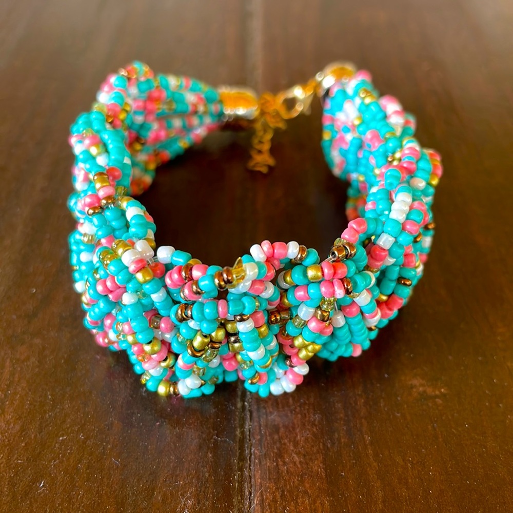 Beaded chunky bracelet multicolored